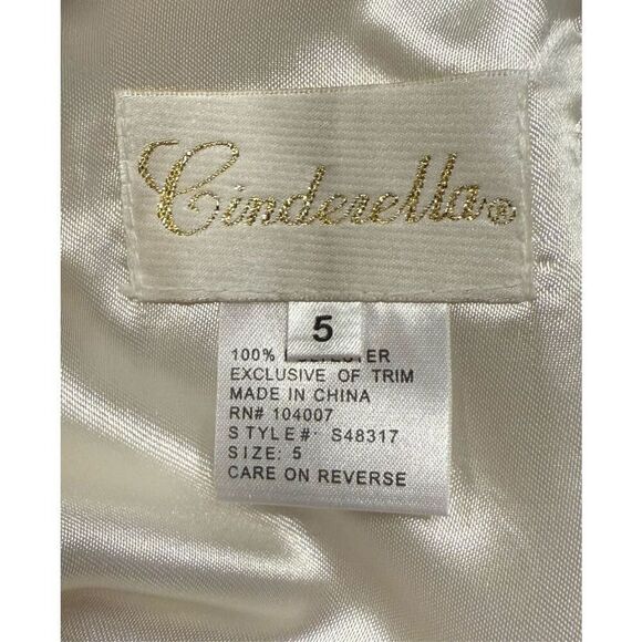 Cinderella Girls Sz. 5 Ivory 3D Roses Party/Wedding/Easter Dress - Picture 10 of 11